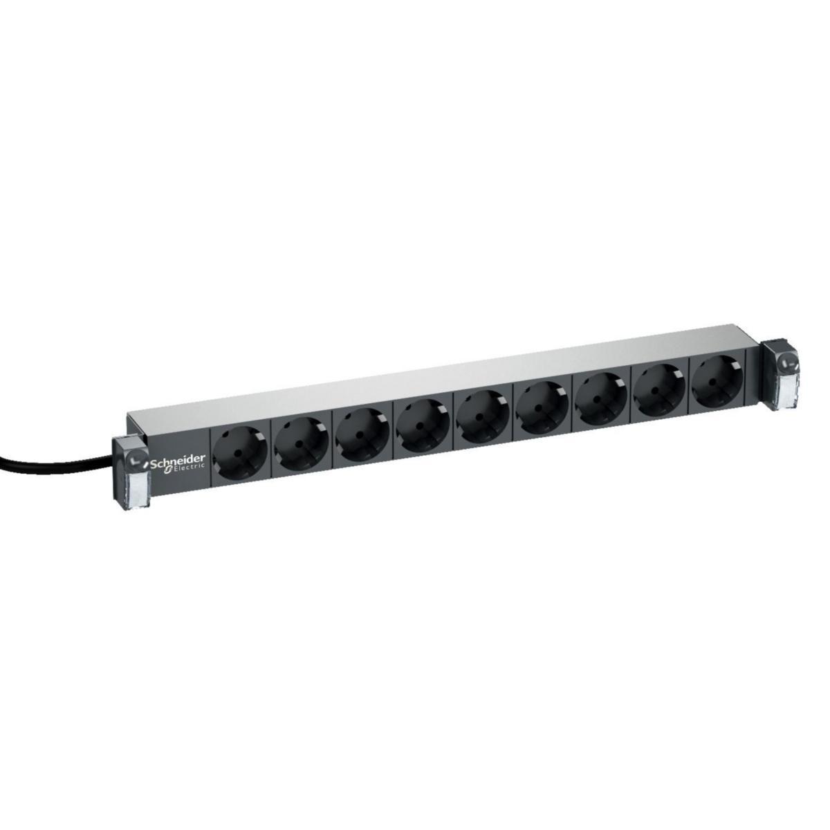 Power strip Lexcom with Quickconnect bracket, Schneider Electric - LEXC POWER PANEL 9X230V VDIG161931