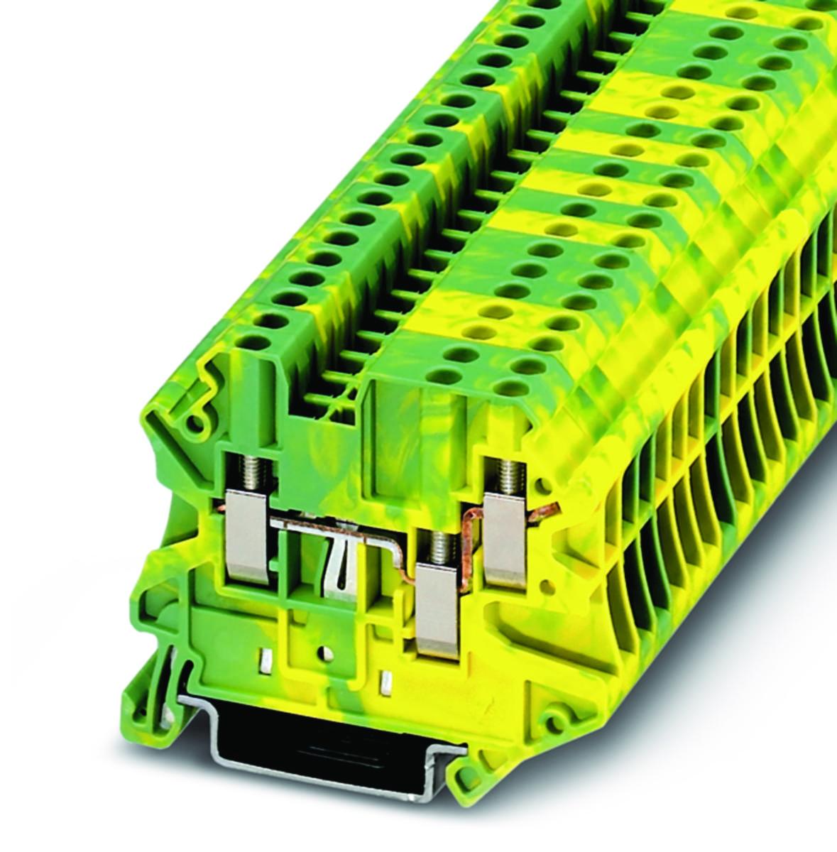 Jordningsplint, typ UT-Twin - SKYDDSL.PLINT 2.5MM2 UT 2.5-TWIN-PE