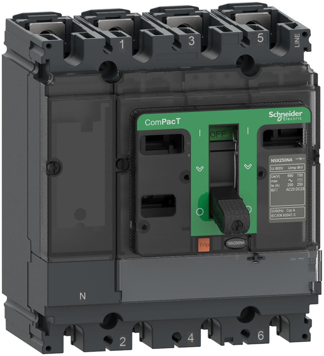 Effektbrytare ComPacT NSX100/160/250NA - LASTBRYTARE 4P NSX160NA 160A C164160S