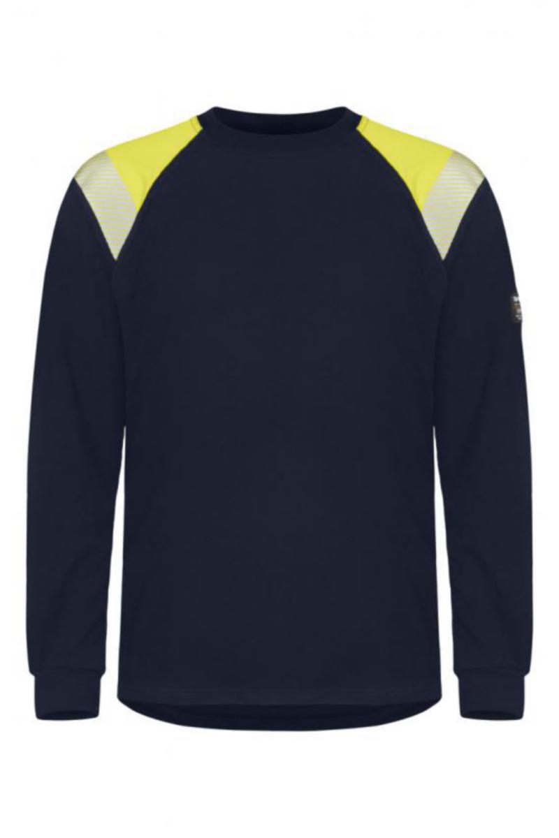 T-shirt Tranemo 6362-86 Flam - T-SHIRT TRANEMO 6362-86 MARIN /GUL FLAM LÅNGÄRM STL XXL