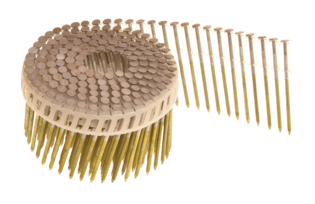 Roll-padded panel spikes 16º hot-dip galvanized - ROLL BANDED PANELNAILS 16° HDG 47X2.8 MM PLAST. RING 1050PCS