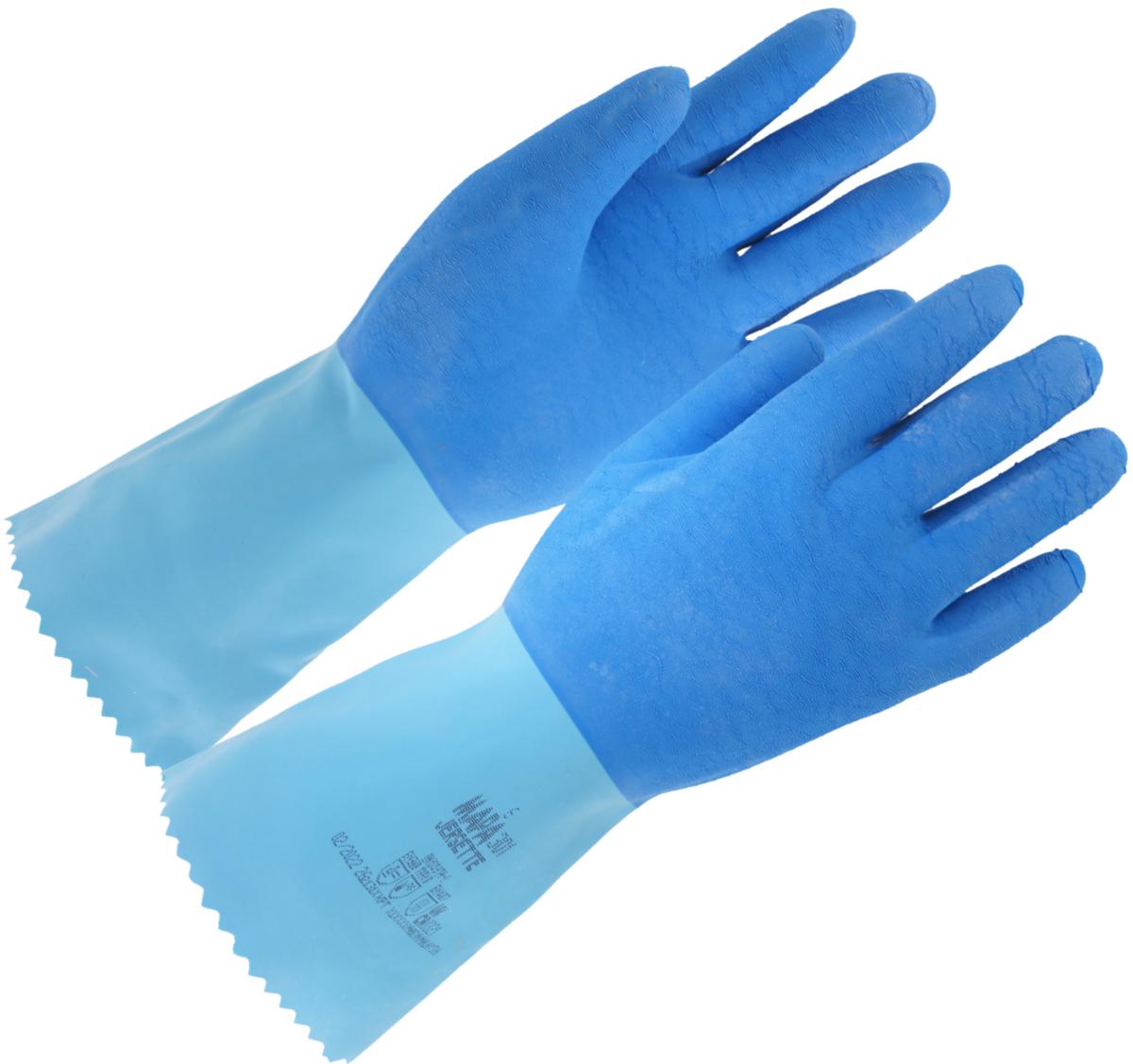 Kemskyddshandske Mapa Jersette 301 - KEM HANDSKE MAPA JERSETTE 301 BLÅ LATEX 30 CM STL 7