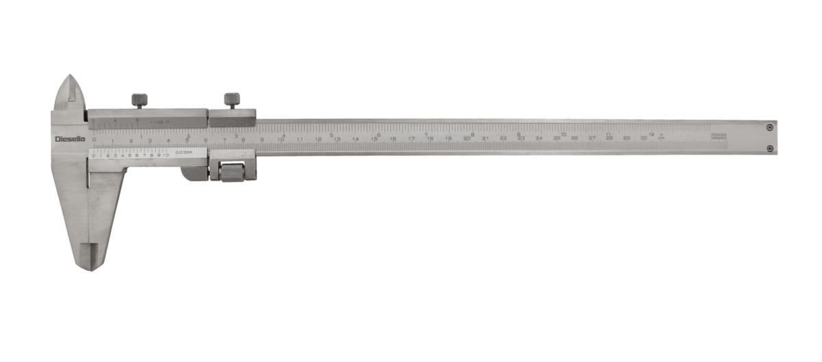 Skjutmått Diesella med skruvlås - SKJUTMÅTT MED SKRUVLÅS 0-300 X 0.05 MM SKÄNKELLÄNGD 60 MM