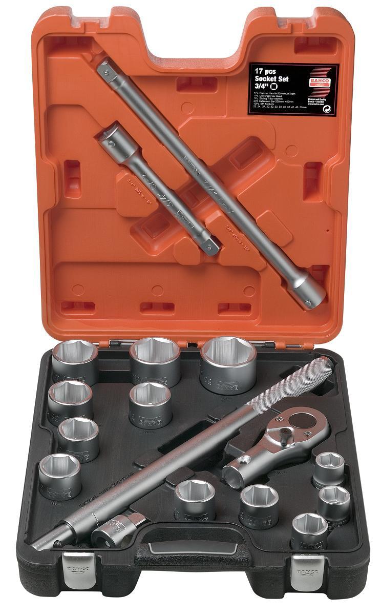 Socket set bahco slx17 - SOCKET WRENCH SET BAHCO SLX17 3/4 17 PARTS