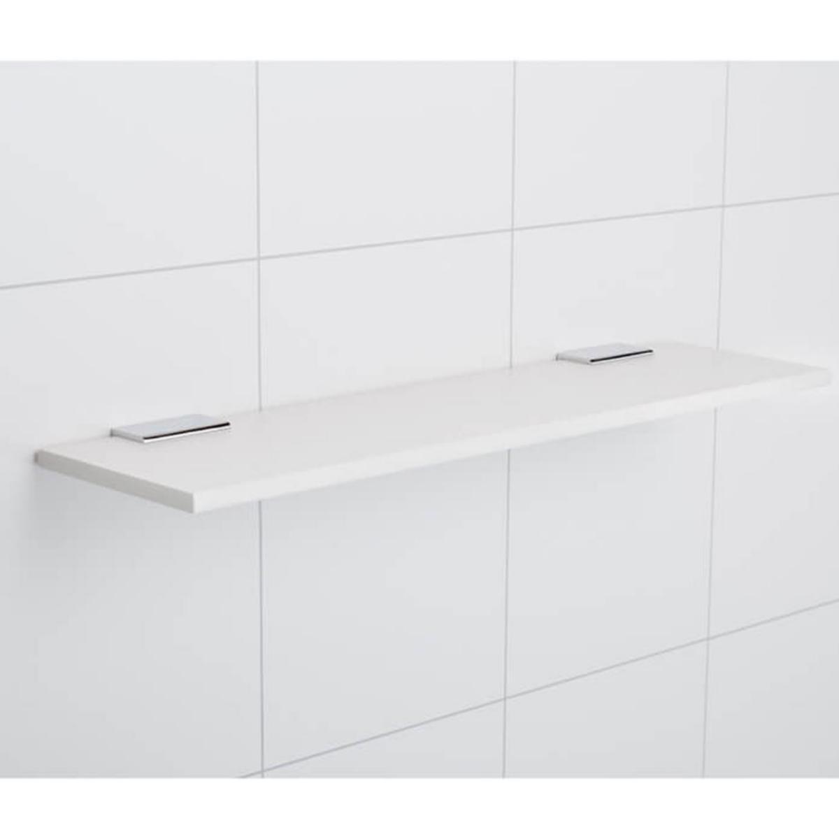 Badrumshylla kompaktlaminat - HYLLA 400X130X10MM VIT KANT KOMPAKTLAM. M TVÅ KLÄMFÄSTEN