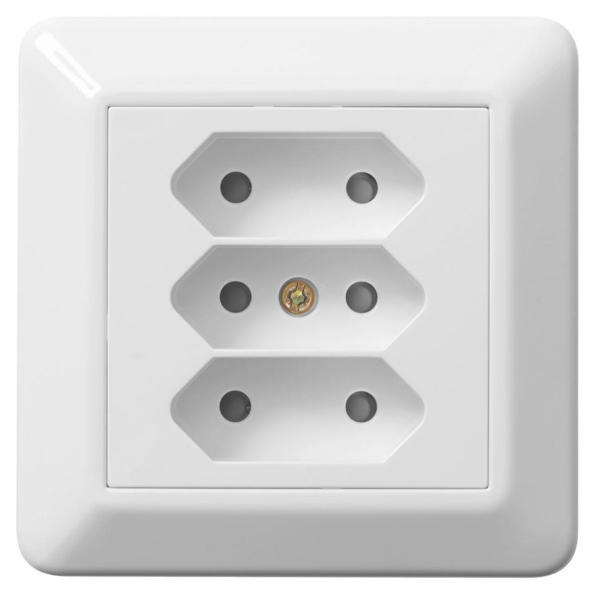 Wall socket 3-way socket EURO flush-mounted 16A - RS1031 3-WAY ERUO OUTLET PW EKO30130
