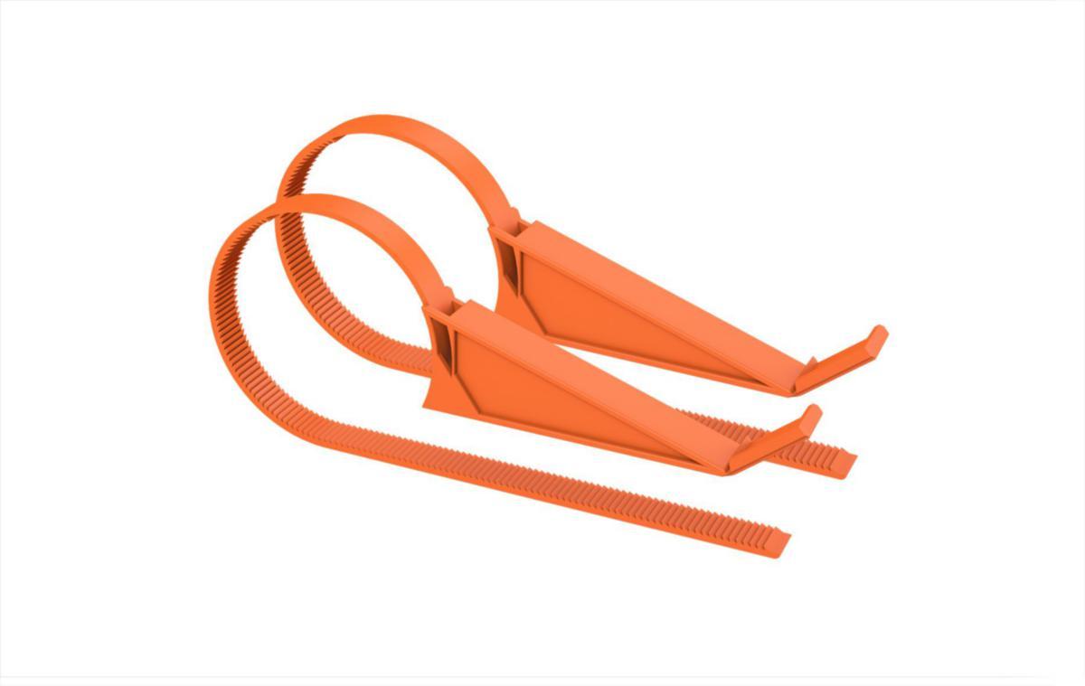 Valve support Spike foot, Faluplast - PIPE SUPPORT/SCREW FOOT 50-125 ORANGE. USED IN PAIRS