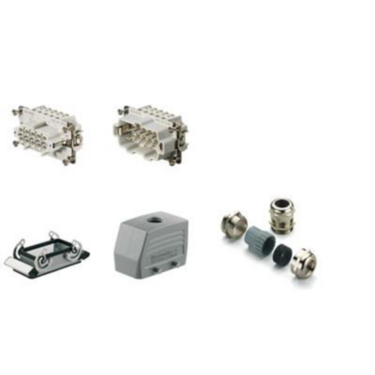 HDC-KIT-HE, 10 pol, 500V, 16A, Storlek 4 - INSATS HDC KIT-HE 10P TOPP