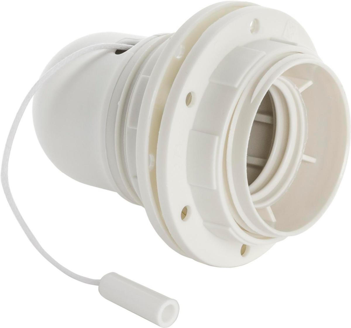 Lamphållare med dragströmställare, gängad mantel - LAMPHÅLL.M DRAGSTRÖMST VIT E27 10.0000905