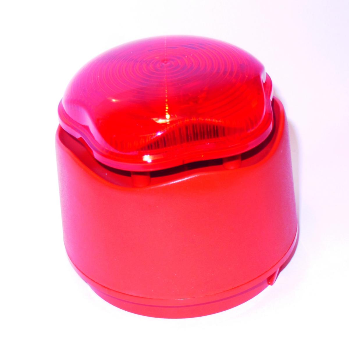 Siren med blixtljus Vimpex, Vanpee - SIRÉN M LJUS RÖD/RÖD IP45 958CX1000