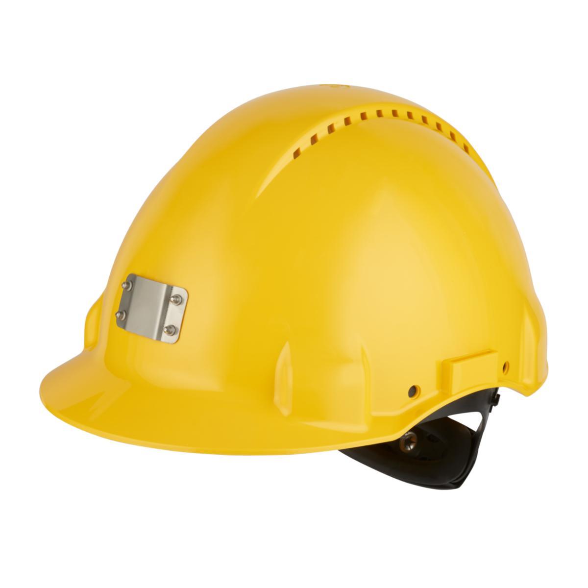 Skyddshjälm 3M G3000 med UV-Indikator med rattjustering och lampfäste - SKYDDSHJÄLM UVICATOR G3000NUV- 3M VENTILERAD, LAMPHÅLLARE, GU
