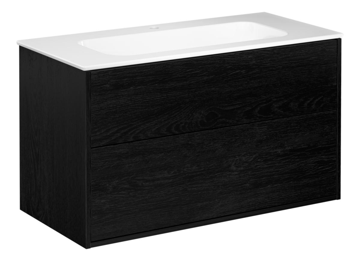 Gbg Artic Möbelpaket 100cm - GBG ARTIC KOMMODPAKET M.TS 100CM SVART, TS VITT 1 BL.HÅL