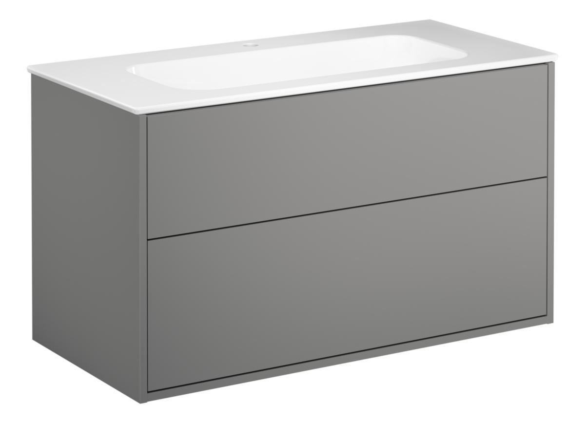 Gbg Artic Möbelpaket 100cm - GBG ARTIC KOMMODPAKET M.TS 100CM ASKGRÅ, TS VITT 1 BL.HÅL