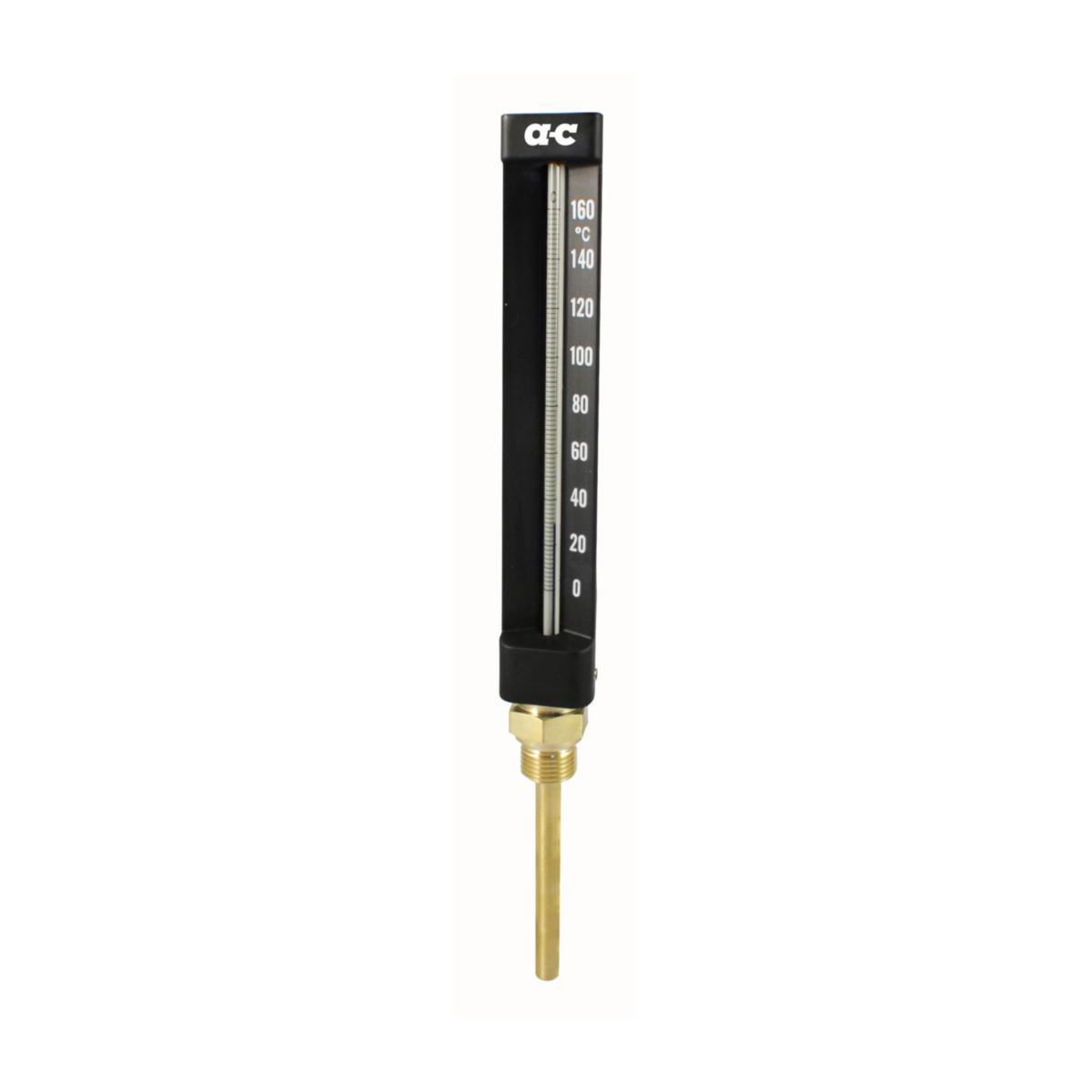 Termometer blyfri rak, a-collection - G15X100MM TERMOMETER 0-160°C 200X34 .ALU-HUS RAK BLYFRI