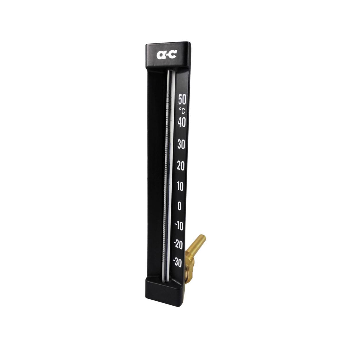 Thermometer lead-free angled, a-collection - G15X63 THERMOMETER -30+50°C 200X34 LEAD FREE.ALU ANGLE