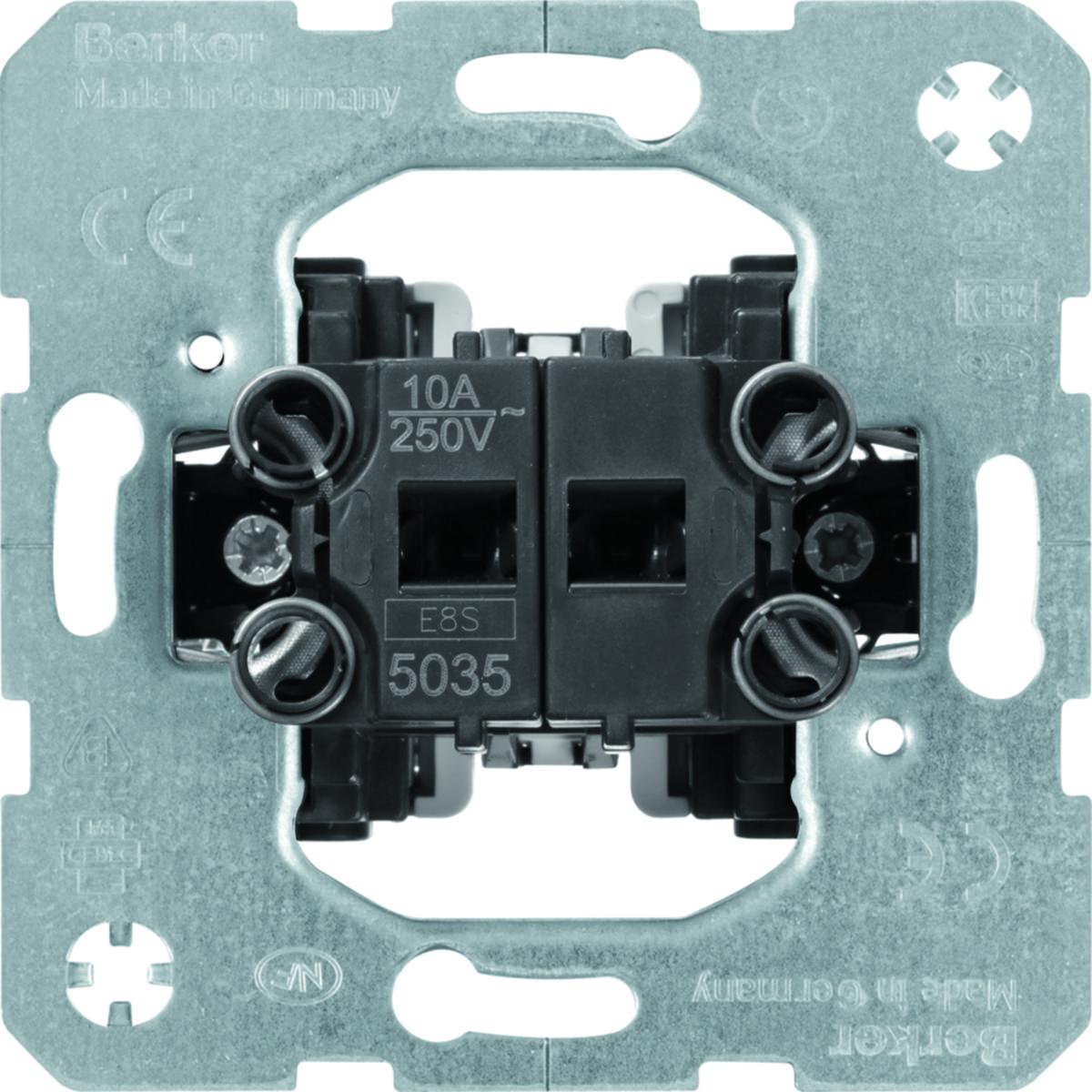 Push button insert, Hager - ROCKERS PUSH-BUTTON MODULE INS 10A RESILIENT