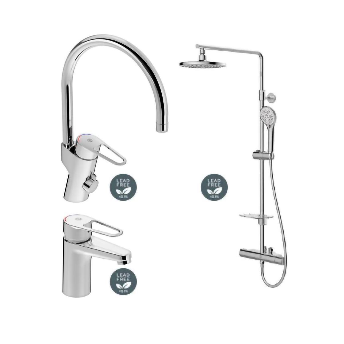 Mixer set Gbg Va Rotp Lead free 40c/c Ceiling shower - GBG VA ROT PACK MIXERS LEEDFREE. 40C/C ROOFSHOWER