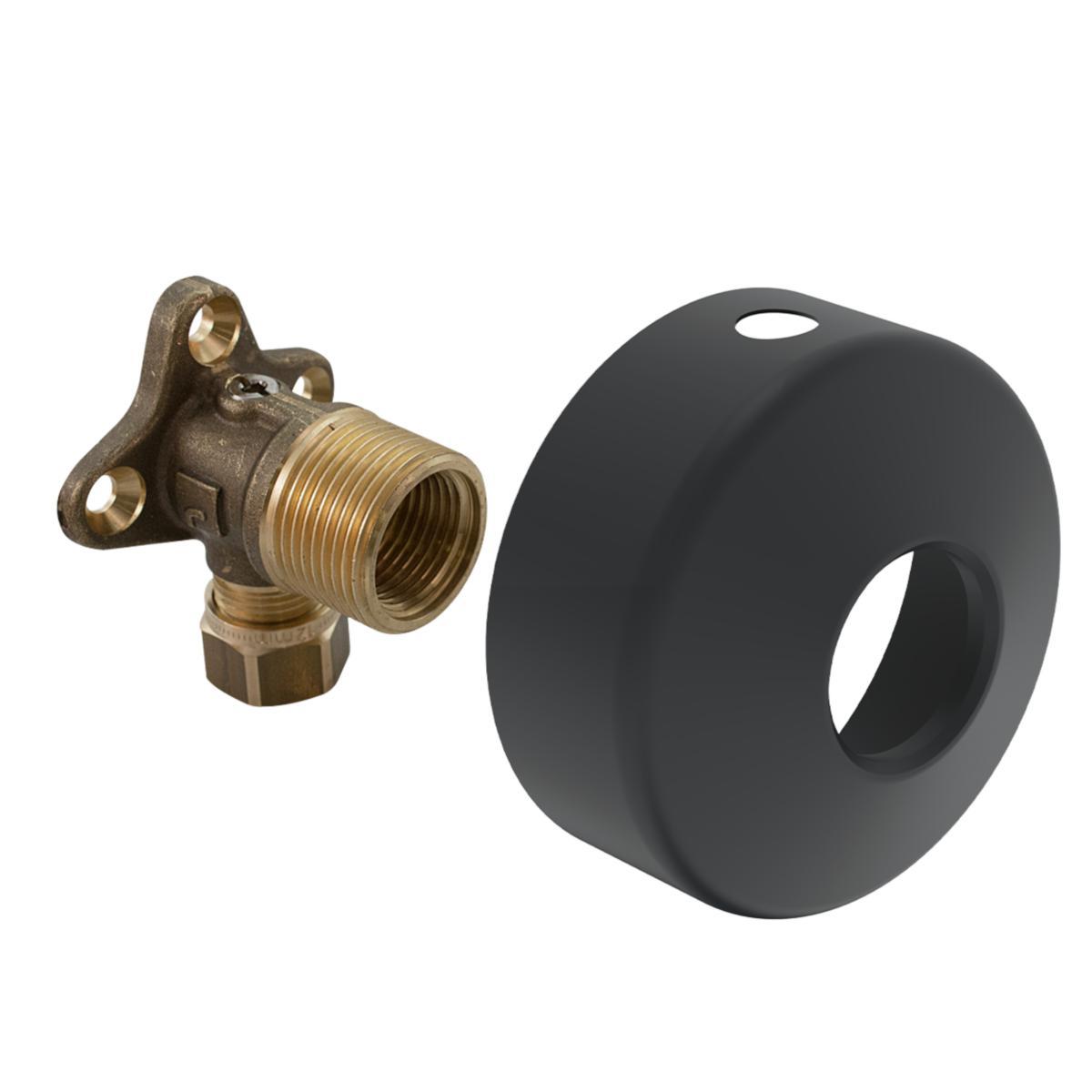 Vinkelkoppling med stoppventil, Oras - ORAS VENTILKOPPL.G 3/4 UTV.GG MATTSVART 204021Z-33