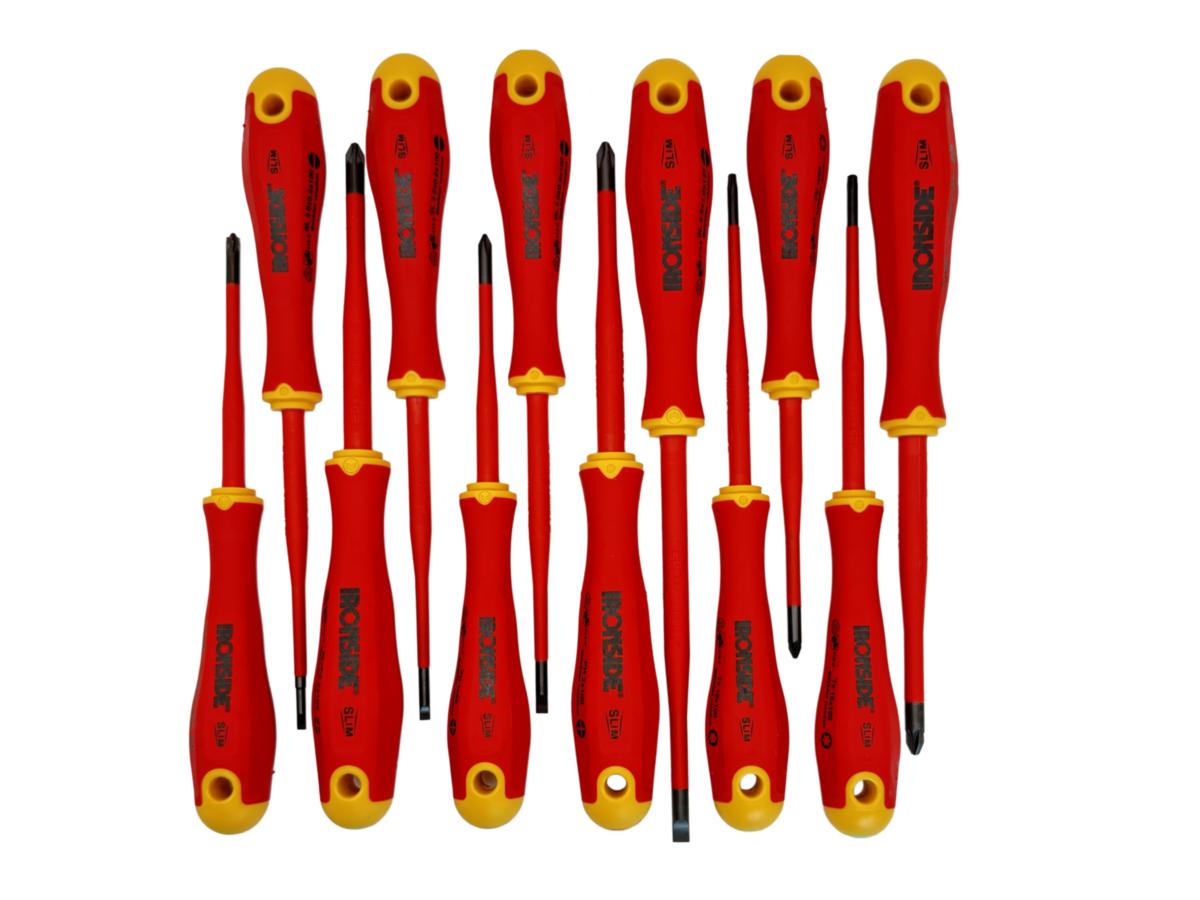 Skruvmejselsats Ironside Slim 1000V - SKRUVMEJSELSATS IRONSIDE SLIM 3KOMP VDE 12 DELAR 105002