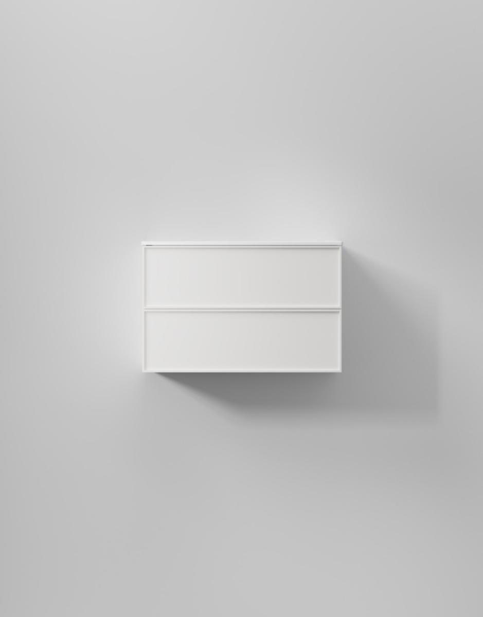 Tvättställsskåp Core XS Sense, INR - INR KOMMOD CORE XS SENSE 80 PURE WHITE, 2 LÅDOR
