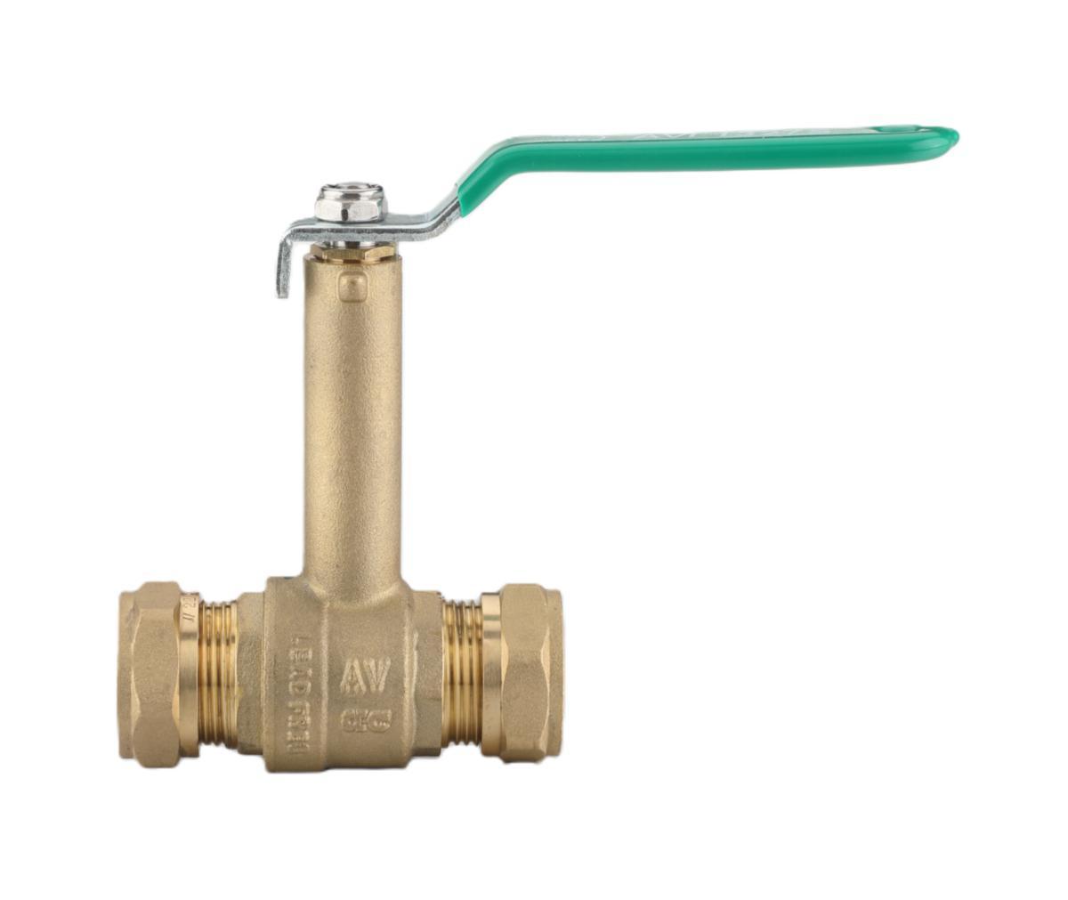 Ball Valve AVI 1327-S Lead-Free High Neck, a-collection - 35 BALLVALVE AVI 1327S NO LEAD BRASS COMPRESS HIGH NECK PN16
