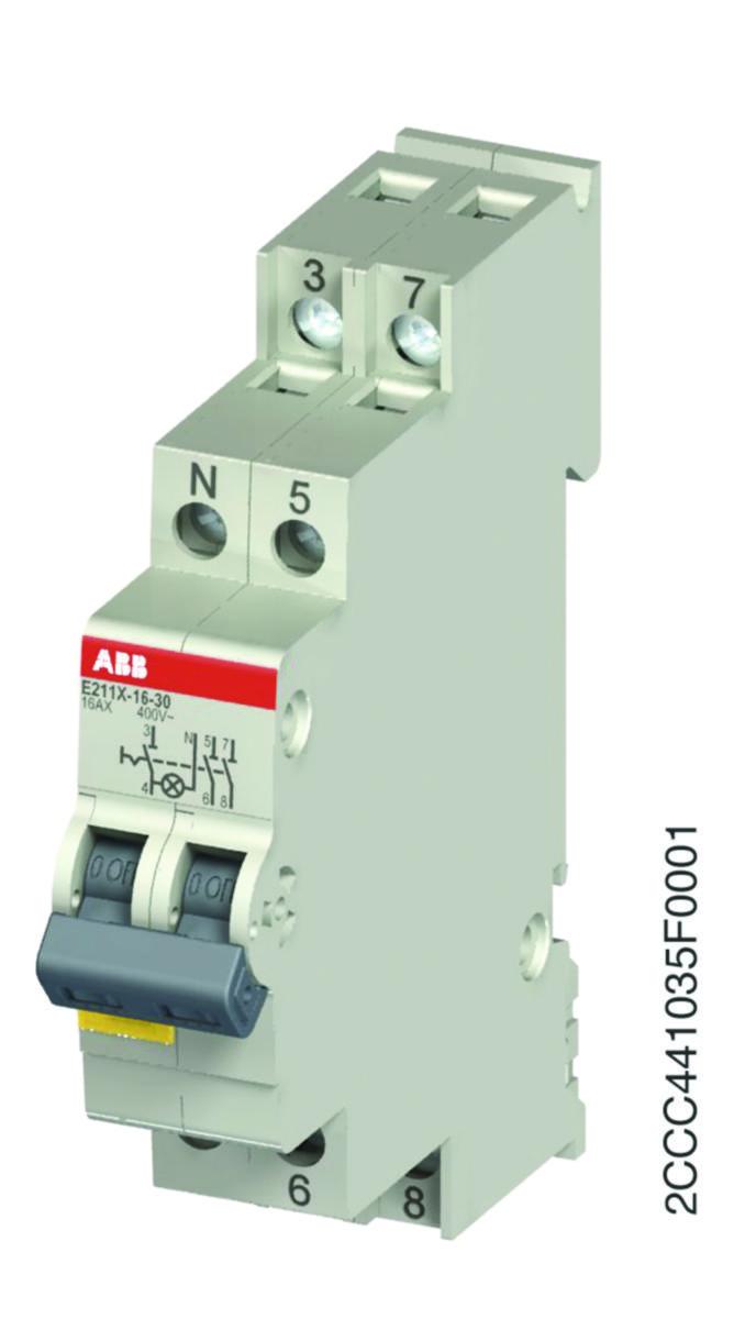 Strömställare till/från med LED E211X - MANÖVERST TILL/FR 2P M LED 16A E211X-16-20