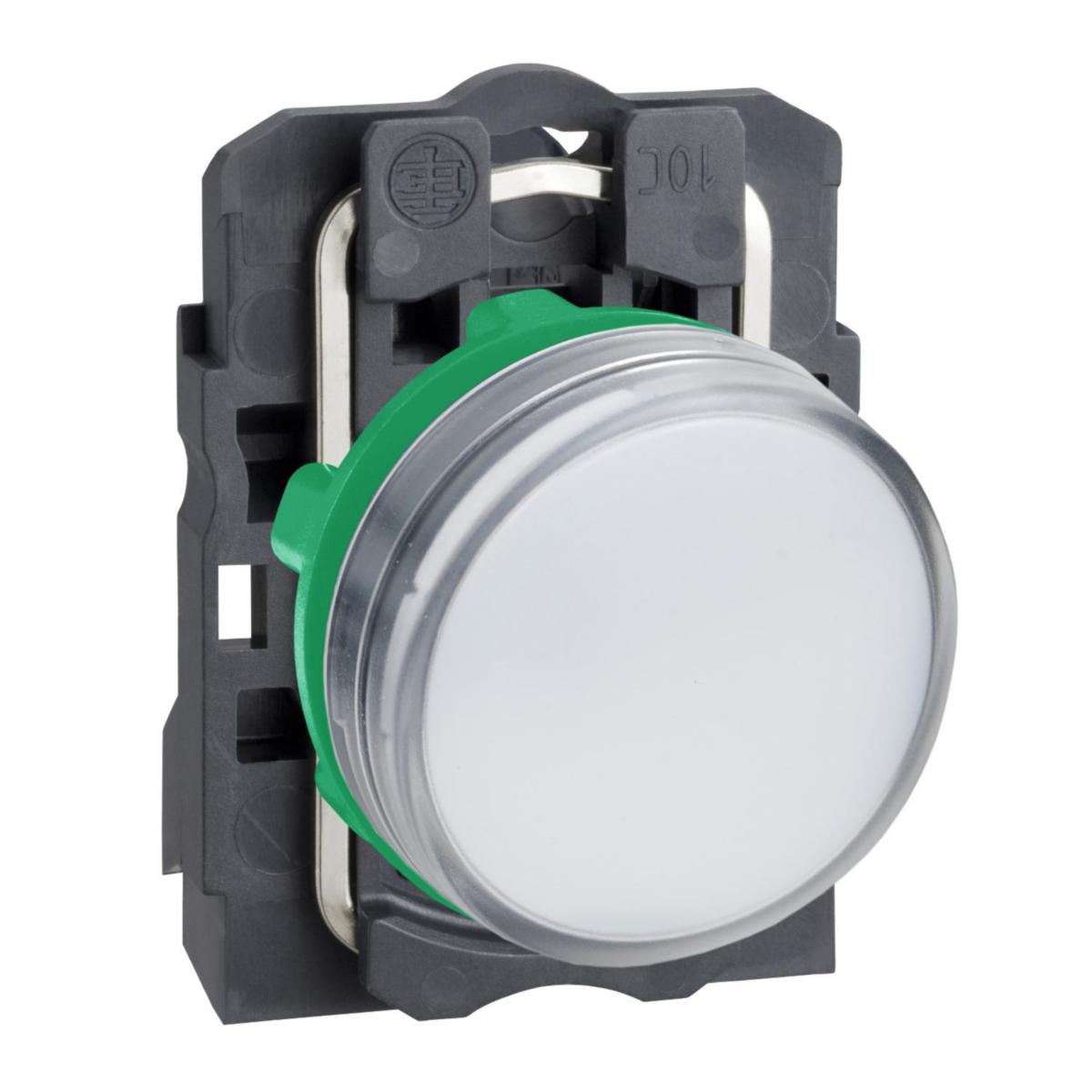 Signallampa XB5AV med inbyggd LED - SIGNALLAMPA XB5AVM1 VIT LED 230 VAC
