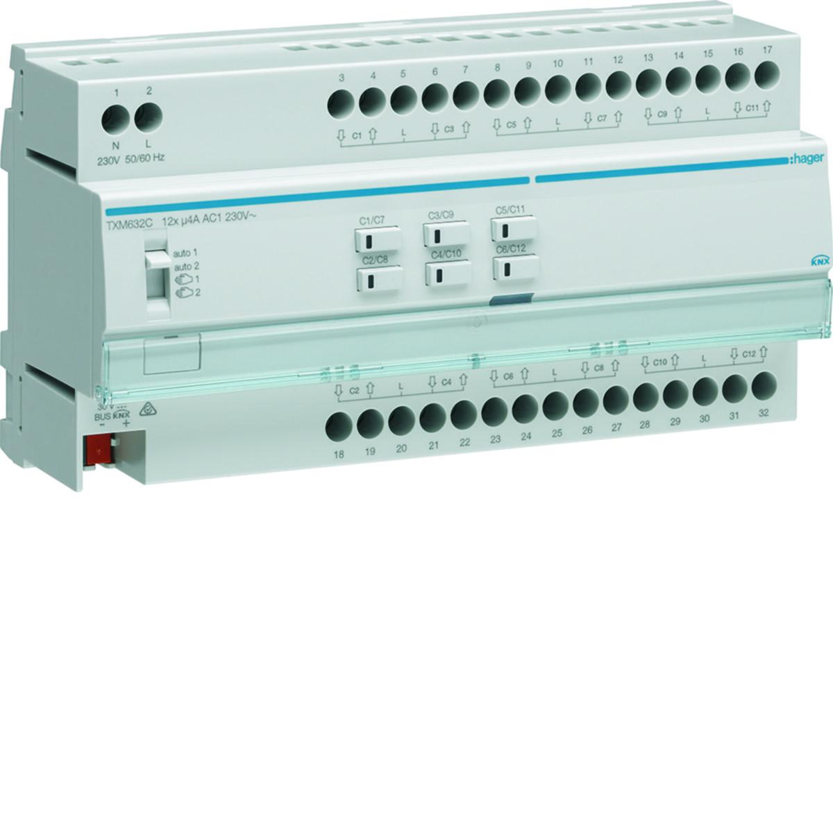 Markis-/persiennaktorer easy KNX TXA, Hager - JALUSIAKT EASY-KNX 12-KN 230V TXM632C