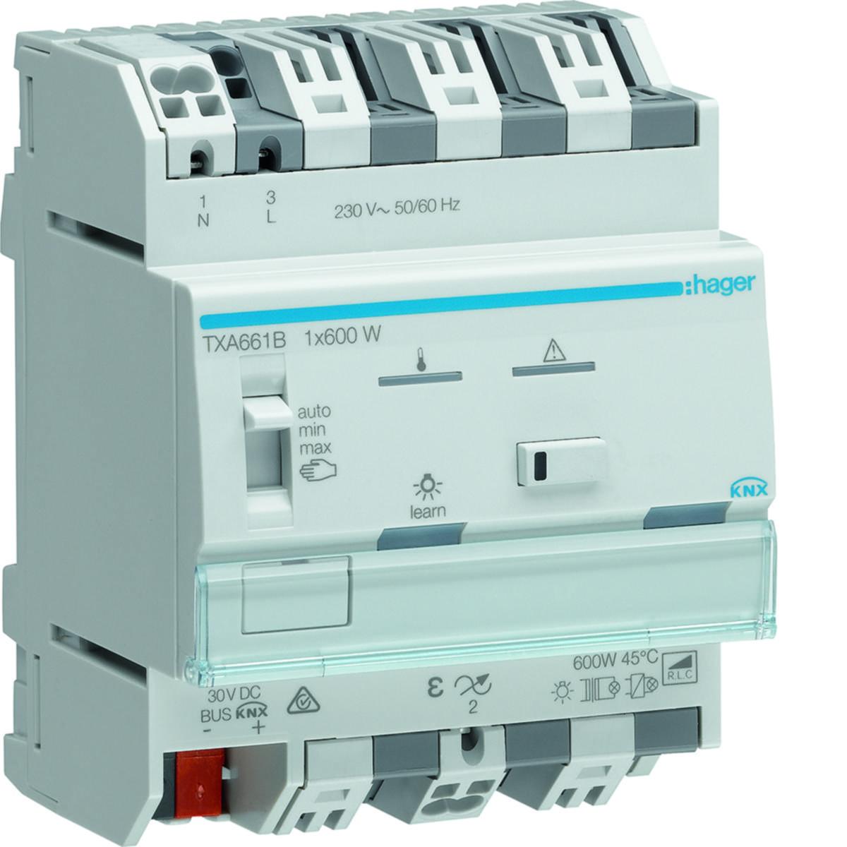 Universaldimmer TXA för LED/CFL, Hager - DIMAKTOR EASY-KNX 1X600W LED TXA661B
