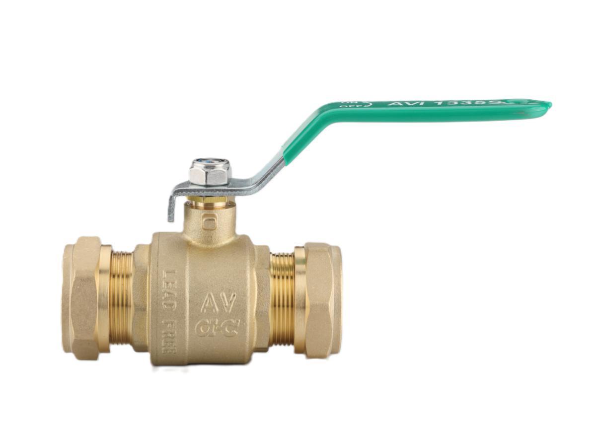 Ball Valve AVI 1335-S Lead-Free, a-collection - 54 BALLVALVE AVI 1335S NO LEAD BRASS COMPRESSION PN16