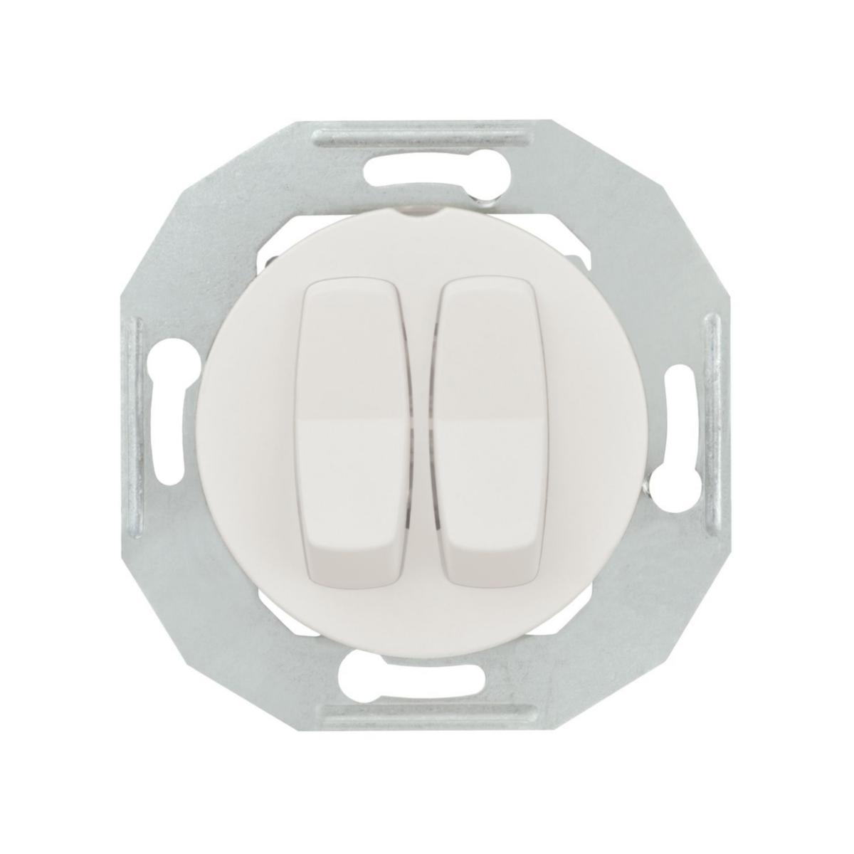 Toggle switch 16A 230V without frame, Renova - SWITCH 2X2-WAY WHITE ORDER OPTIONAL FRAME