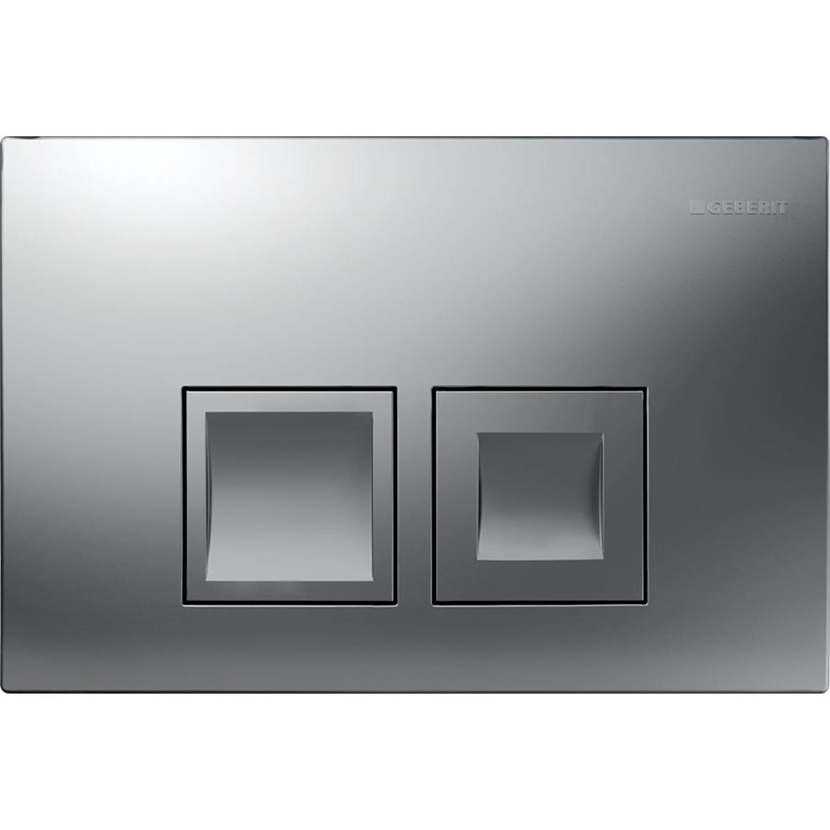 Tryckplatta Delta 35, Geberit - GEBERIT SPOLPLATTA DELTA 25 SQUARE, DUBBEL, MATT KROM