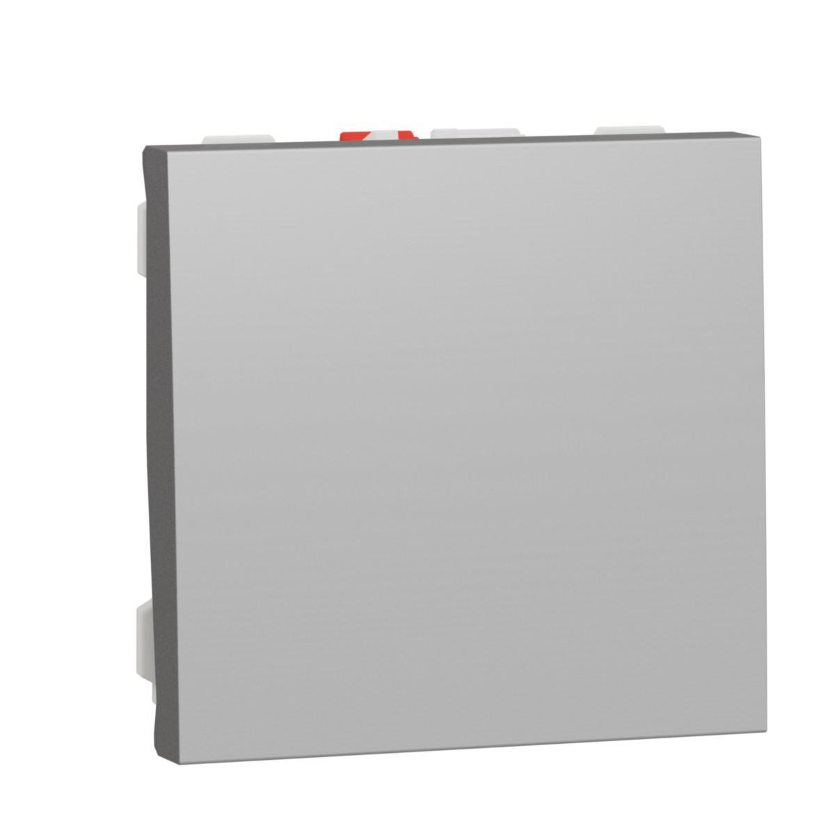 Tryckknapp återfjädrande 45x45 Unica system+ - TRYCKKN ÅTERFJÄDR 45X45MM ALU NU320630