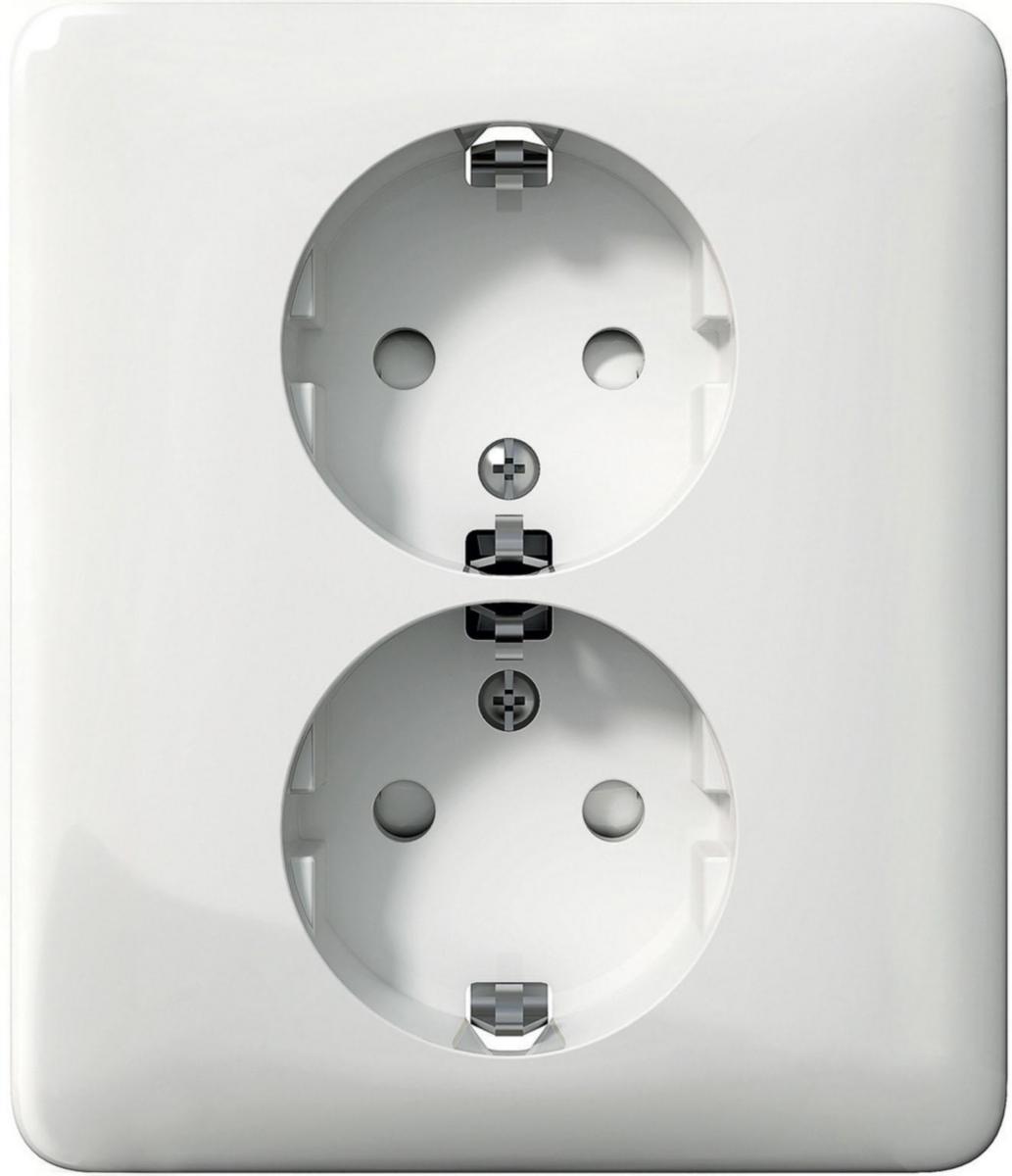 Wall socket 2-way Primo-design - DOUBLE SOCKET EARTHED FULL BOX WDE002999