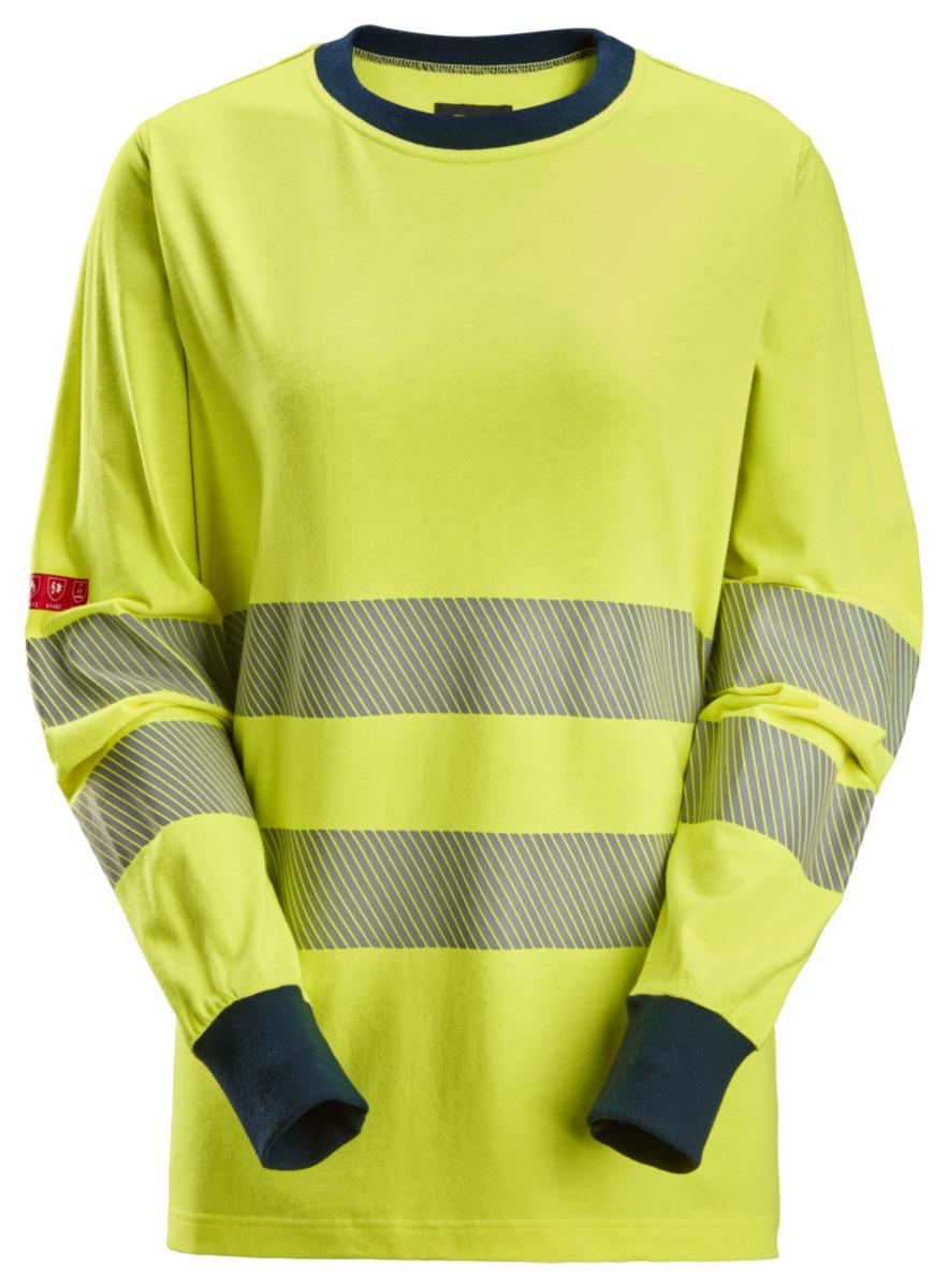 T-shirt Snickers 2476 Flam PW Dam - T-SHIRT SNICKERS 2476 GUL/MAR VARSEL KL3 LÄNGÄRM PW DAM M