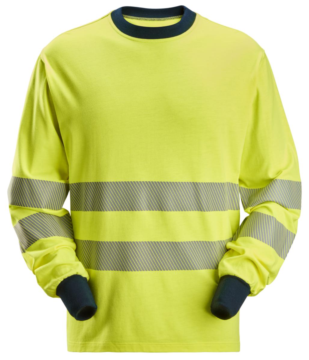 T-shirt Snickers 2461 Protec - T-SHIRT SNICKERS 2461 GUL/MAR VARSEL KL3 LÅNGÄRM PW STL L