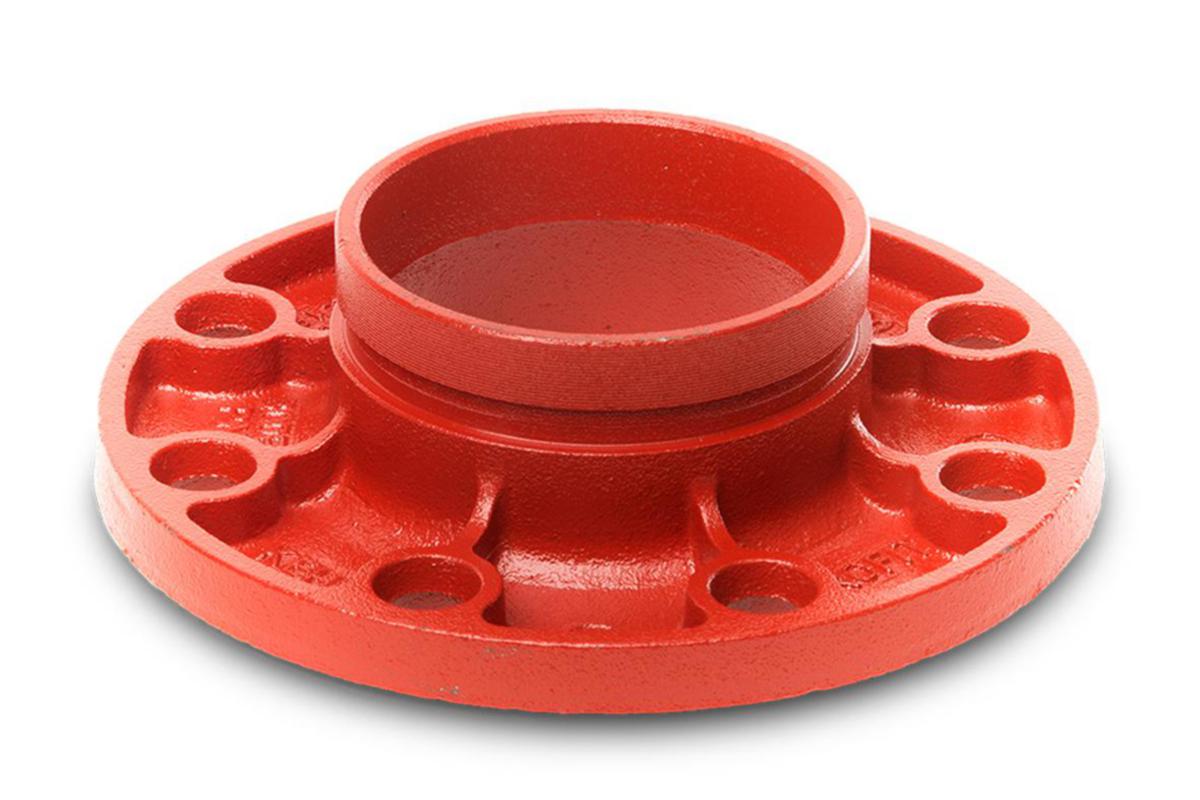 Grooved flange adapter, Red - Grooved red flange adapter DN50-PN16