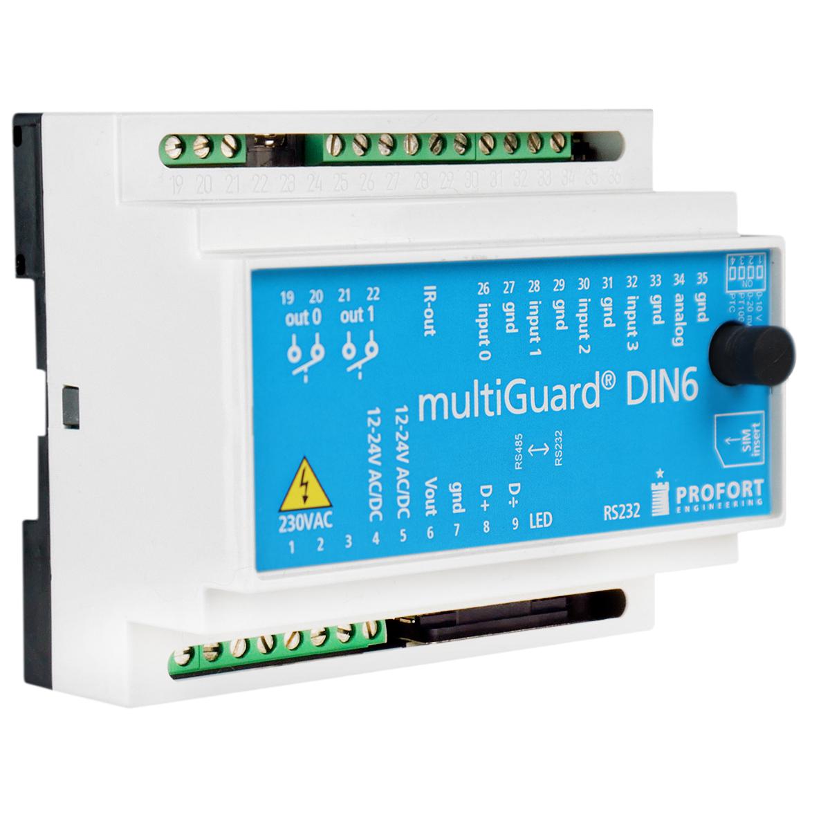 Sändare 4G DIN6 för DIN-skena - SÄNDARE 4G DIN6 FÖR DIN-SKENA MULTIGUARD DIN6 4G