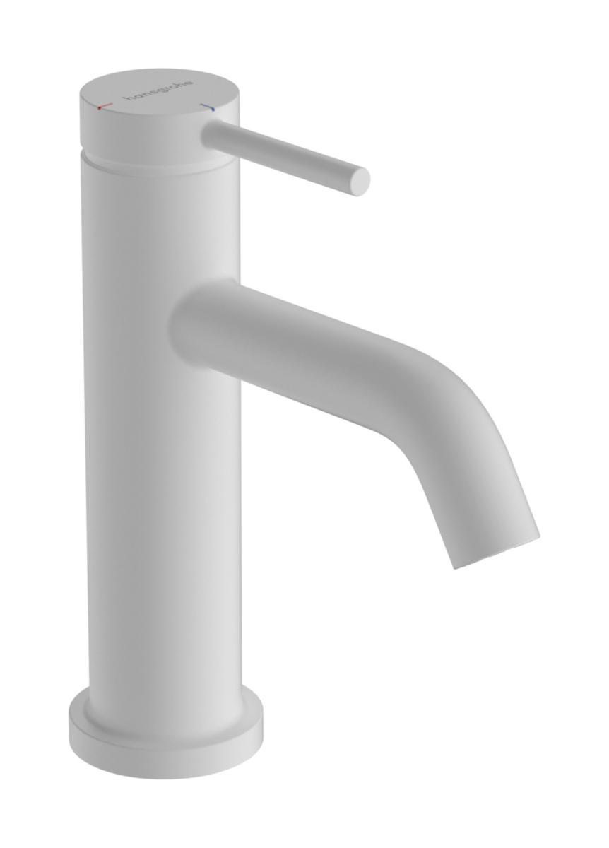 Tvättställsblandare Tecturis S 80 utan lyftventil, Hansgrohe - HANSGROHE TVÄTTSTÄLLSBLANDARE TECTURIS S 80 MATT VIT