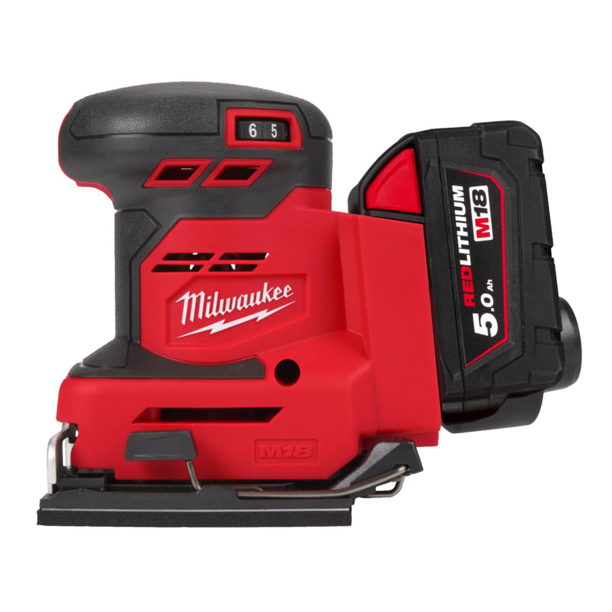 Planslip Milwaukee M18 BQSS-502B - PLANSLIP MILWAUKEE M18 BQ SS-502B, 2X5,0AH,LADDARE,VÄSKA