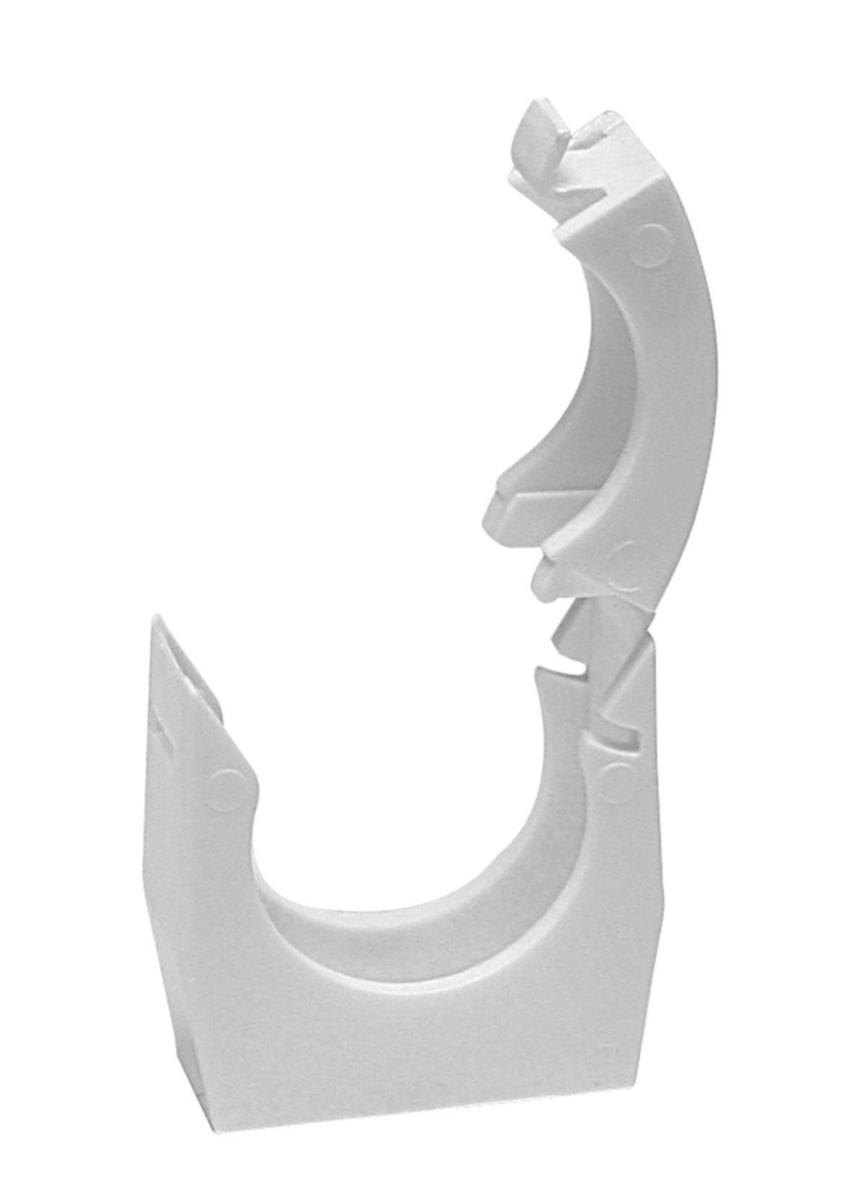Pipe clips with overflow, Faluplast - CLAMP SINGLE F PIPE 32MM LOCKABLE, 18180 WHITE