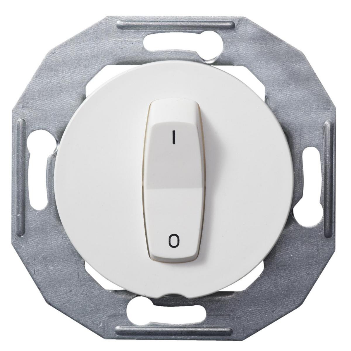 Toggle switch 16A 230V without frame, Renova - SWITCH S100 2 WHITE KOMPLETTERA MED VALFRI RAM