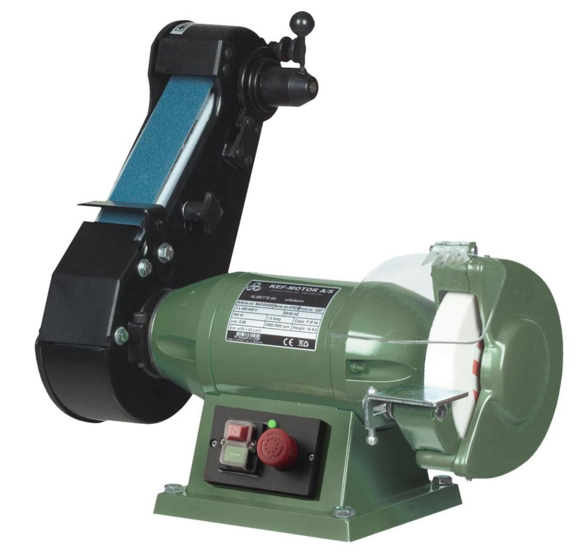 Bänkslipmaskin KEF Slibette 6NB - BÄNKSLIP KEF SLIBETTE 6NB 400V M/BAND 50X800 & SLIPSKIVA Ø150