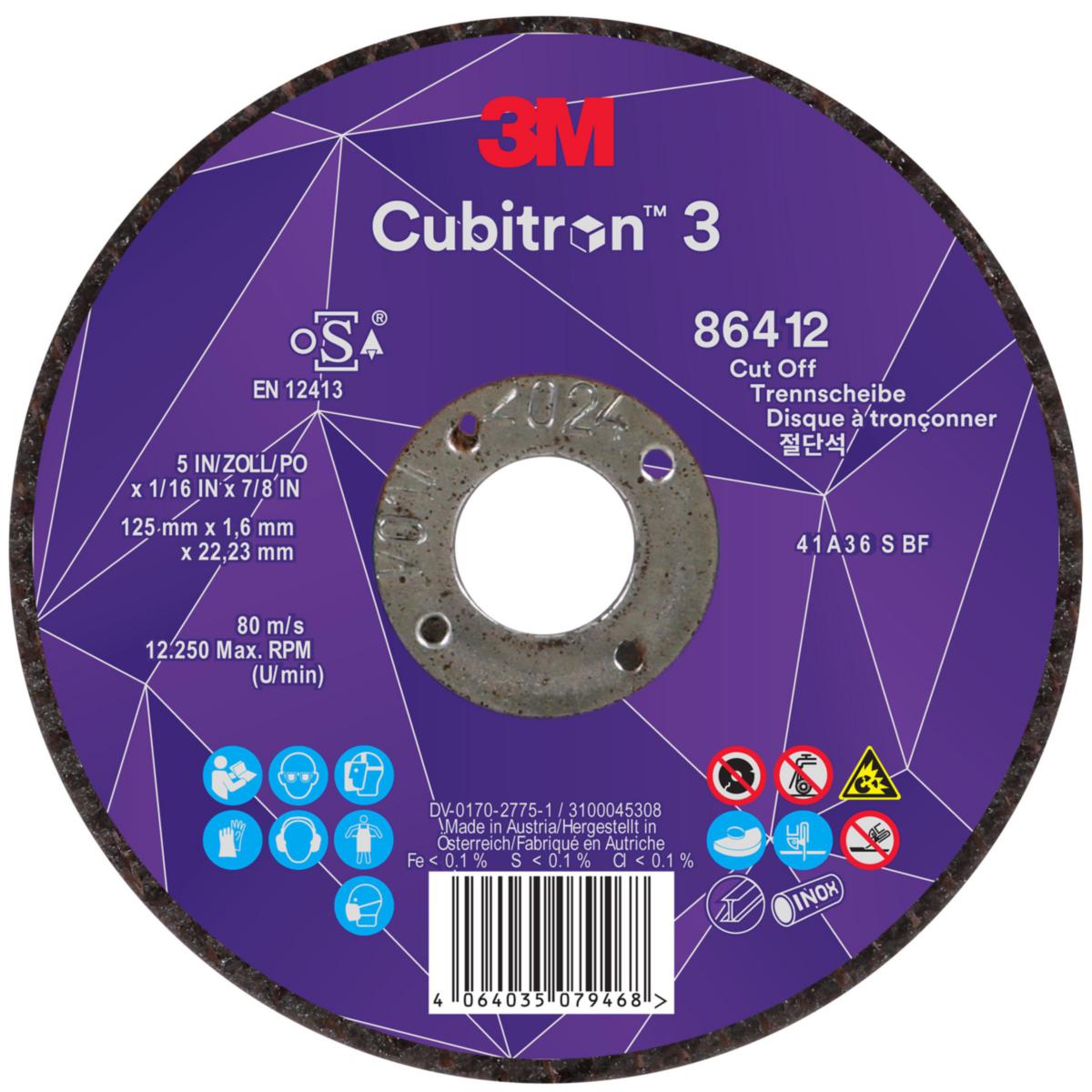 Kapskiva 3M Cubitron 3 Typ 41 - KAPSKIVA 3M CUBITRON 3 125X1,6X22,23 T41