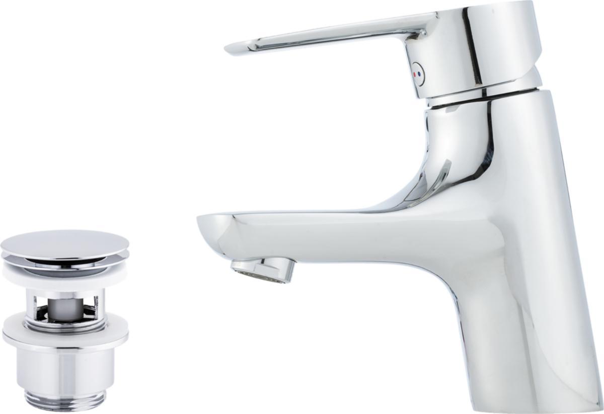 Tvättställsblandare Cera B5 med push-down ventil, Mora - MORA CERA TVÄTTSTÄLLSBLANDARE G10, M.PUSH-DOWN VENTIL, KROM