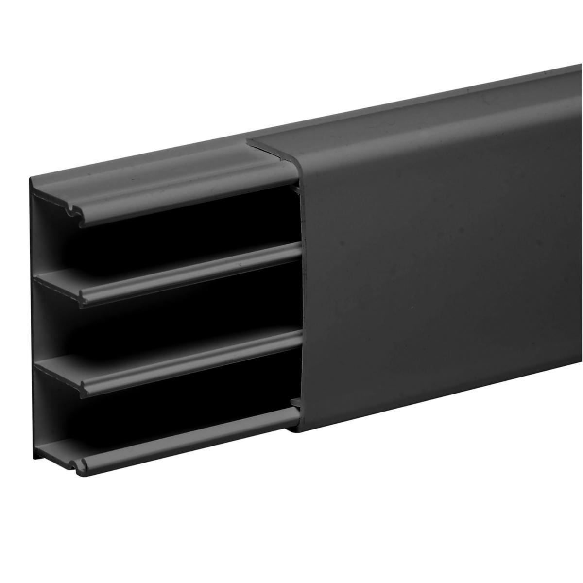 Mini trunking Optiline 2560, Schneider-Electric - MINI 60X25 3-COMP PVC BLACK ISM14640
