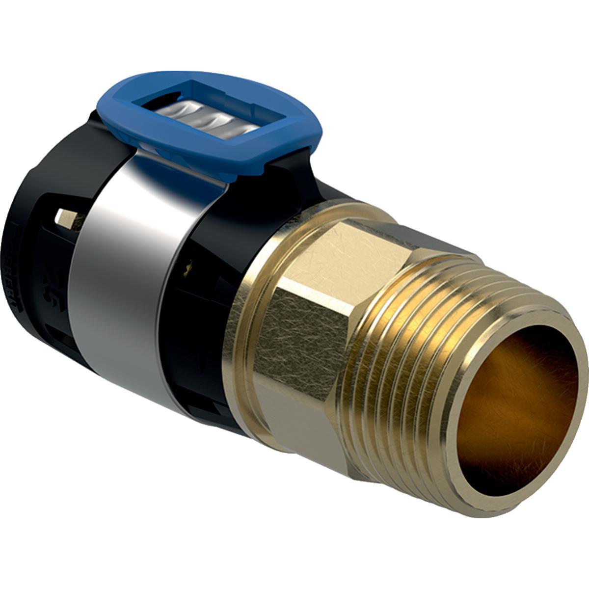 Transition coupling with external thread FlowFit, Geberit - FLOWFIT TRANSITION 16XR15 MALE THREAD, GEBERIT