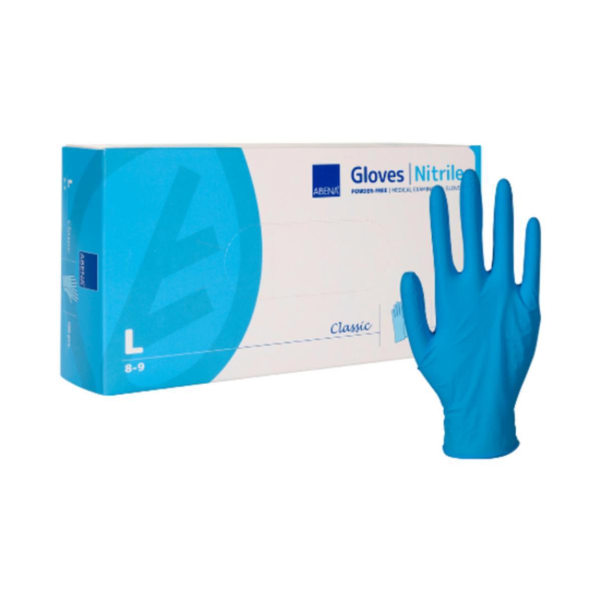 Engångshandske Abena Classic Nitril - ENGÅNGSHANDSKE ABENA CLASSIC NITRIL 0,08MM STL L 100 ST/FRP