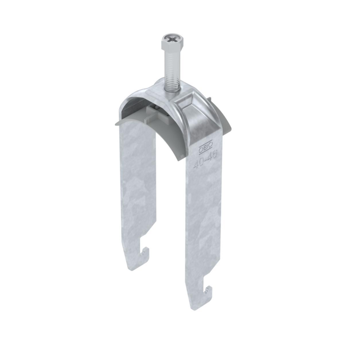 Kabelhållare VFZ dubbel med plastmellanlägg U-profil - KABELHÅLLARE 40-46MM VFZ P U2 BS-U2-K-46 FT