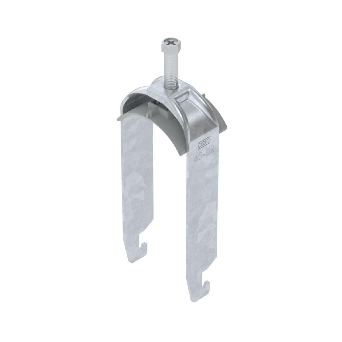 Kabelhållare VFZ dubbel med plastmellanlägg U-profil - KABELHÅLLARE 52-58MM VFZ P U2 BS-U2-K-58 FT
